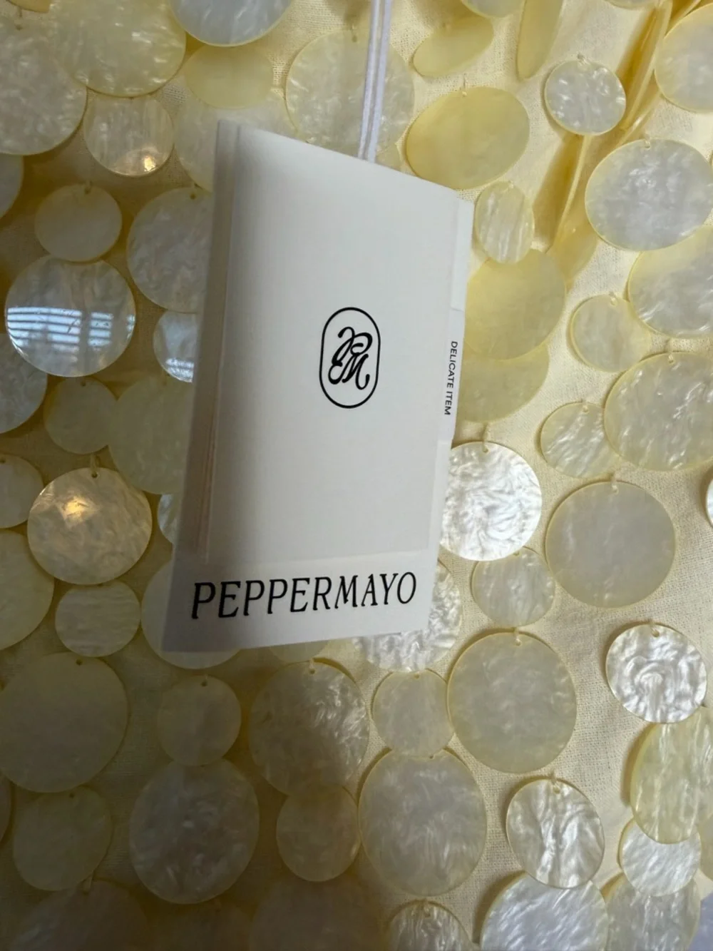 Peppermayo Pale Yellow Sequin Circle Mini Skirt - Picture 5 of 6